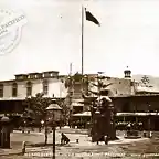 Palacio de gobierno de Lima, con bandera chilena al tope