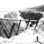 zanjas antitanques en Omaha Beach.