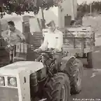 Transportando uva en el tractor