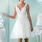 Peinados con Vestidos de novia cortos Recogido con Volumen y Raya