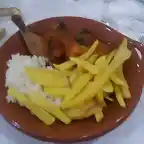 Picantn con arroz y patatas