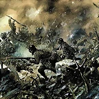 A French attack - picture painted by the French artist Thiriat