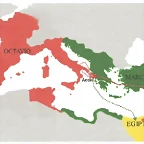 Mapa del reparto de territorios de Roma entre sus lugartenientes.