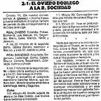 Ida Oviedo Real Copa Liga 1ª 1986