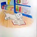 dibujo perrito leyendo