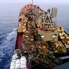 A bordo del buque ruso Novorossiisk