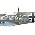 16. Bf 109E-4N (Wk-Nr 5819) 'Black Chevron and Bars' flown by Oberstleutnant Adolf Galland, Geschwaderkommodore JG 26, December 1940