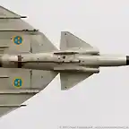 Panza de un SAAB 37 AJS 37 Viggen de la Fuerza Area de Suecia