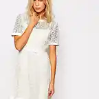 Peinados para Vestidos Manga Corta Blancos Midi, Encaje y Fiesta