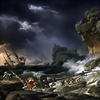 Claude Joseph_Vernet_A shipwreck in Stormy Seas, 1770 The National London Gallery