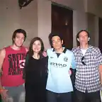 Karina Costa Ferreyra con Brian, David y Fernando Sosa