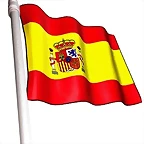 la bandera de espa?a alzada