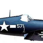 176. FG-1D Corsair BuNo.76571 No.571 flown by Major Richard M. Day CO of VMF-312, Okinawa, 14 May 1945