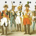 diferentes uniformes del ejrcito de Napolen.