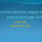 Aciertos directos seg?n mi pronostico solo Zulia