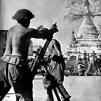 15-Mortars with Pagodas Mortarmen of the 14th Army during the battle for Meiktila.