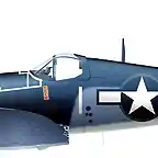 53. F4U-1 Corsair BuNo 17649 No.1 'Big Hog' flown by Lt Cdr John T Blackburn of VF-17, Ondonga, November, 1943