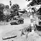 20-Stuart  light tank of and Indian cavalry regiment advancing toward rangoon.Apr 1945