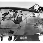 P-38 Nose Art- Miss Mecca II (pilot J.L. Susott, 80th FS, 8th FG)