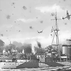 ataque de Stukas alemanes a los dos destructores britnicos HMS Sikh y HMS Zulu que resultarn hundidos