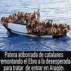 CATALANES EN PATERA PASANDO EL EBRO