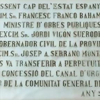 PLACA EN CATALAN EN VIDA DE FRANCO