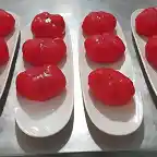 Postres de queso con frutos rojos