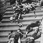 Casualties of a mass panic during a June 1941 Japanese bombing of Chongqing. More than 5000 civilians died during the first two days of air raids in 1939[19]