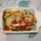 Patatas con pimientos y anchoas