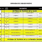 HORARIOS SABADO NOCHE