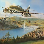 ataque al puente Ludendorff de los aviones a reaccin Me262 y bombarderos Arado AR 234 Blitz)