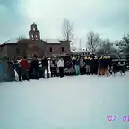 en grupo en la nieve
