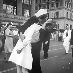 August 14, 1945 A sailor and a nurse kiss passionately in Manhattan's Times Square, as New York City celebrates the end of World War II. The celebration followed the official announcement that Japan had accep