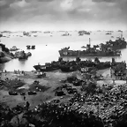 April 13. 1945 About 350 miles from the Japanese mainland, U.S. invasion forces establish a beachhead on Okinawa island. Pouring out war supplies and military equipment, the landing crafts fill the sea to the