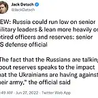 Russia Low on Sr Officers