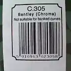 Etiqueta y referencia de la caja del Bentley CROMADO de la serie The Power And The Glory