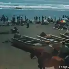 Banano, actividad recreativa frente a La Caleta de Pichilemu.