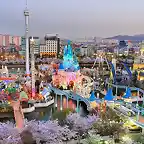 Lotte World Theme Park Beautiful Night