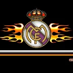 Escudo Real Madrid llamas