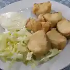Merluza frita con mayonesa