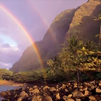 Double Rainbow, Kee Beach, Kauai, Hawaii