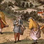 ENCUENTRO DE CAMINANTES MORISCOS - GRABADO SIGLO XVI - (CONJUNTO N? 3080) Obra de BRAUN GEORG 1541-1622HOGENBERG FRANS 1535-90