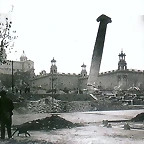 Las cuatro columnas de Montjuc, de Puis i Cadafach fuero derribadas en 1928 por la dictadura de Primo de Rivera