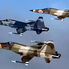 Tres F-5E Tiger II. Ao 1983