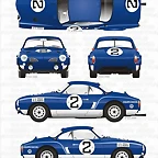 Volswagen Karman-Ghia  Porsche 2000 Azul 7