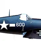 135. F4U-1D Corsair No.600 flown by 1Lt. Don Wilson of VMF-122, Peleliu, 1945