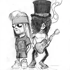 axl & slash caricatura