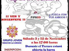 CARTEL  I TORNEO PS3 FIFA 09