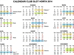 Calendario Club Slot Horta 2014