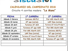 Calendario 2018 Circuito madera Le Mans Calendario 2018 Circuito madera Le Mans